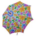 Floral Paisley Background Flower Hook Handle Umbrellas (Small) View2