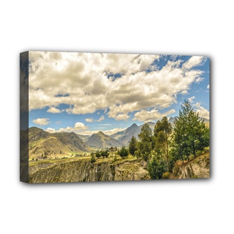 Valley And Andes Range Mountains Latacunga Ecuador Deluxe Canvas 18  X 12   by dflcprints