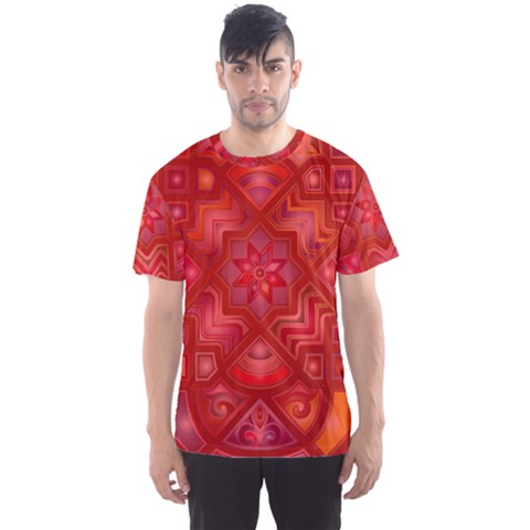 Geometric Line Art Background Men s Sport Mesh Tee by Nexatart