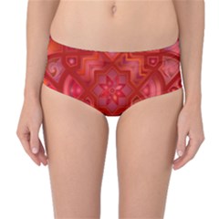 Geometric Line Art Background Mid-waist Bikini Bottoms