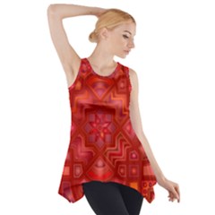 Geometric Line Art Background Side Drop Tank Tunic