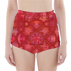 Geometric Line Art Background High-waisted Bikini Bottoms by Nexatart