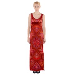 Geometric Line Art Background Maxi Thigh Split Dress by Nexatart