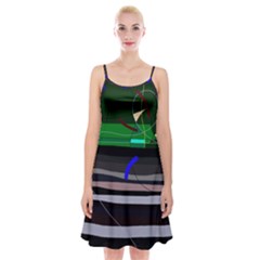 Abstraction Spaghetti Strap Velvet Dress by Valentinaart