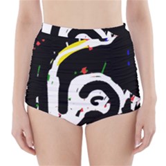 Abstraction High-waisted Bikini Bottoms by Valentinaart