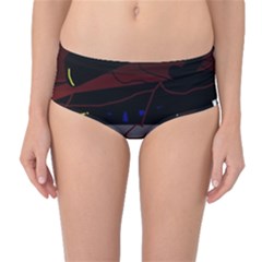 Abstraction Mid-waist Bikini Bottoms by Valentinaart