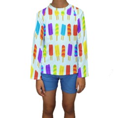 Food Pattern Kids  Long Sleeve Swimwear