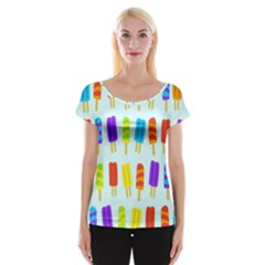 Food Pattern Women s Cap Sleeve Top by Nexatart