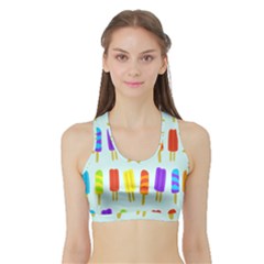 Food Pattern Sports Bra With Border by Nexatart