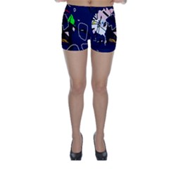 Abstraction Skinny Shorts by Valentinaart