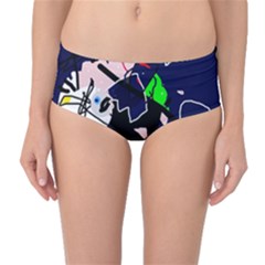 Abstraction Mid-waist Bikini Bottoms by Valentinaart