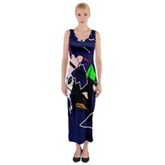 Abstraction Fitted Maxi Dress by Valentinaart