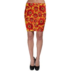 Gerbera Flowers Blossom Bloom Bodycon Skirt by Nexatart