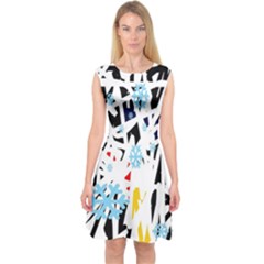 Abstraction Capsleeve Midi Dress by Valentinaart