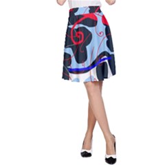 Abstraction A-line Skirt by Valentinaart