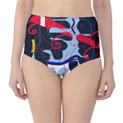 Abstraction High-waist Bikini Bottoms by Valentinaart