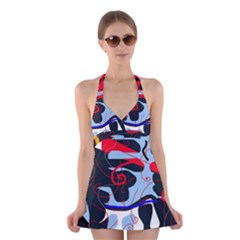 Abstraction Halter Swimsuit Dress