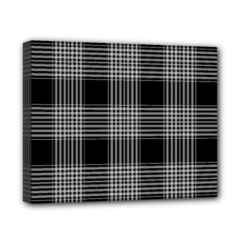 Plaid Checks Background Black Canvas 10  X 8 