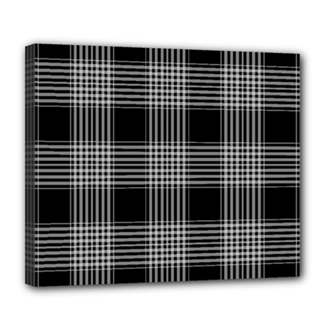 Plaid Checks Background Black Deluxe Canvas 24  X 20  