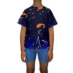 Abstraction Kids  Short Sleeve Swimwear by Valentinaart