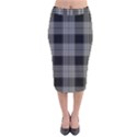 Plaid Checks Background Black Velvet Midi Pencil Skirt View1