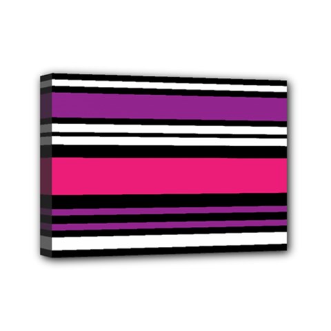 Stripes Colorful Background Mini Canvas 7  X 5 