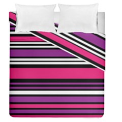 Stripes Colorful Background Duvet Cover Double Side (queen Size)