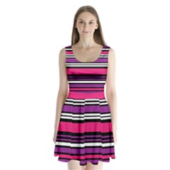 Stripes Colorful Background Split Back Mini Dress  by Nexatart