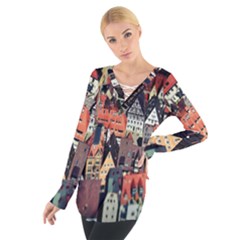 Tilt Shift Of Urban View During Daytime Women s Tie Up Tee by Nexatart