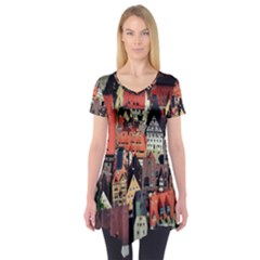 Tilt Shift Of Urban View During Daytime Short Sleeve Tunic 