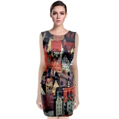 Tilt Shift Of Urban View During Daytime Sleeveless Velvet Midi Dress by Nexatart