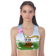 Easter Spring Flowers Happy Sports Bra by Nexatart