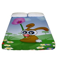 Easter Spring Flowers Happy Fitted Sheet (california King Size)