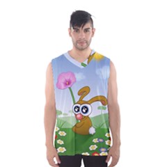 Easter Spring Flowers Happy Men s Basketball Tank Top by Nexatart