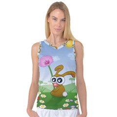 Easter Spring Flowers Happy Women s Basketball Tank Top by Nexatart