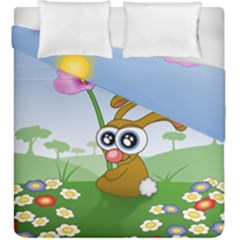 Easter Spring Flowers Happy Duvet Cover Double Side (king Size)