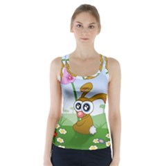 Easter Spring Flowers Happy Racer Back Sports Top by Nexatart