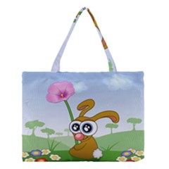 Easter Spring Flowers Happy Medium Tote Bag by Nexatart