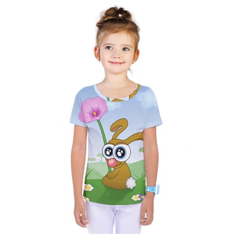 Easter Spring Flowers Happy Kids  One Piece Tee by Nexatart