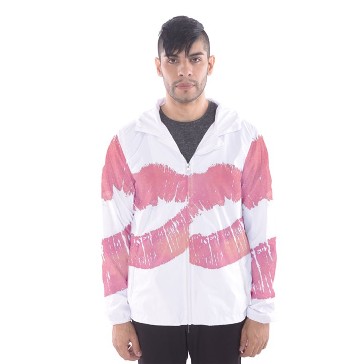 Pink lips Hooded Wind Breaker (Men)