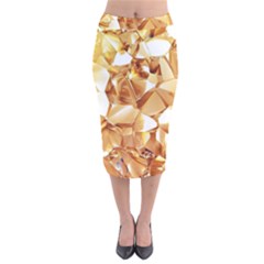 Golden Crystals Velvet Midi Pencil Skirt by Brittlevirginclothing