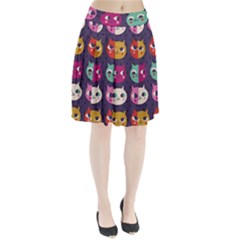 Colorful Kitties Pleated Skirt by Brittlevirginclothing