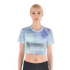 Blue Hipster Pattern Cotton Crop Top by Brittlevirginclothing