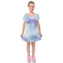 Blue hipster pattern Kids  Short Sleeve Velvet Dress View1