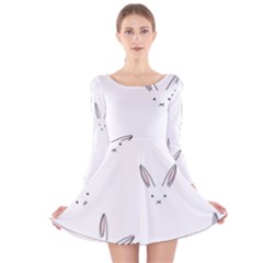 Cute Bunnies Long Sleeve Velvet Skater Dress by Brittlevirginclothing