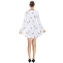 Cute bunnies Long Sleeve Velvet V-neck Dress View2