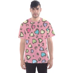 Rainbow leopard styled hearts  Men s Sport Mesh Tee