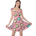 Rainbow leopard styled hearts  Cap Sleeve Dresses View1