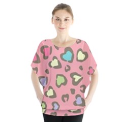 Rainbow leopard styled hearts  Blouse