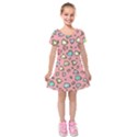 Rainbow leopard styled hearts  Kids  Short Sleeve Velvet Dress View1